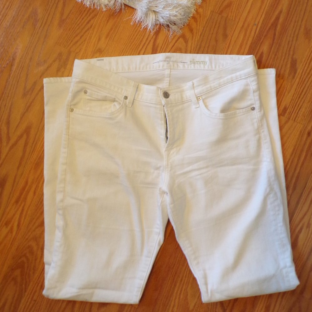 7 for All Mankind White "Slimmy" Jeans